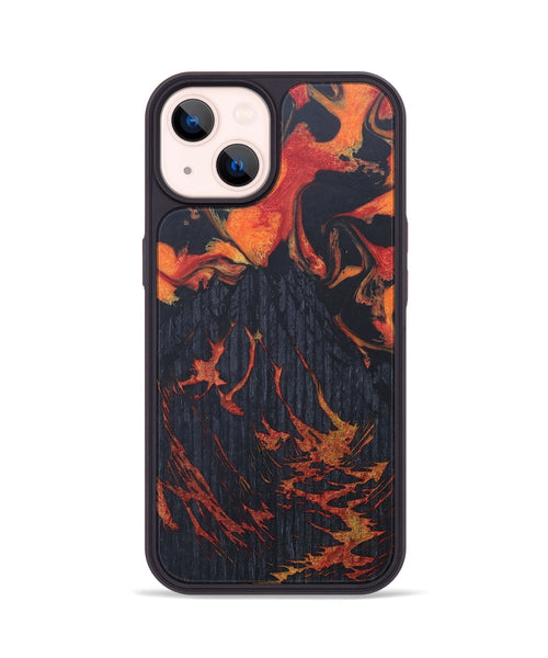 iPhone 14 Wood+Resin Phone Case - Woodrow (Lava, 675461)