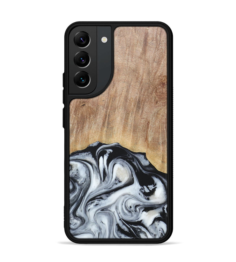 Galaxy S22 Plus Wood+Resin Phone Case - Bette (Black & White, 676346)