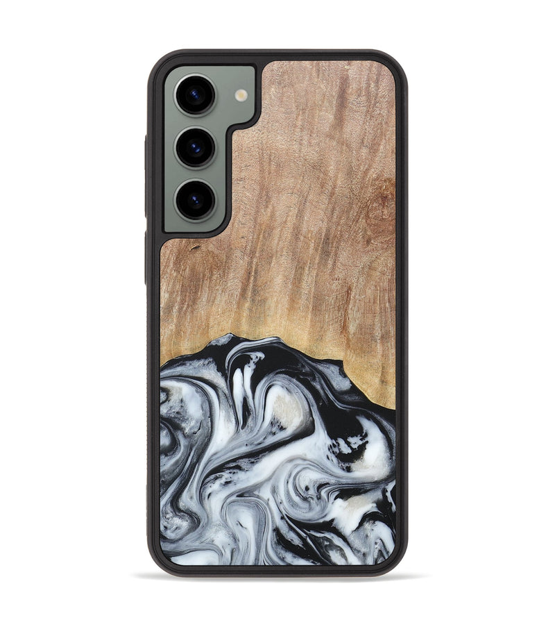 Galaxy S23 Plus Wood+Resin Phone Case - Bette (Black & White, 676346)
