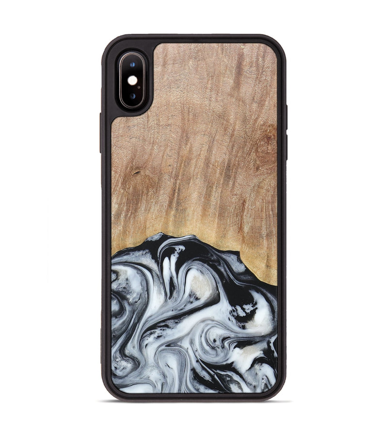 iPhone Xs Max Wood+Resin Phone Case - Bette (Black & White, 676346)