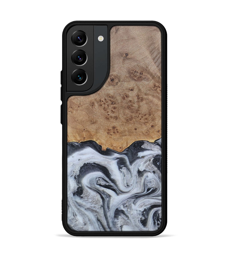 Galaxy S22 Plus Wood+Resin Phone Case - Stuart (Black & White, 676348)
