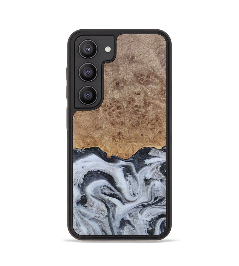 Galaxy S23 Wood+Resin Phone Case - Stuart (Black & White, 676348)