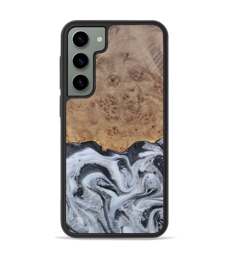 Galaxy S23 Plus Wood+Resin Phone Case - Stuart (Black & White, 676348)
