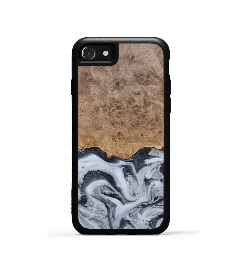 iPhone SE Wood+Resin Phone Case - Stuart (Black & White, 676348)