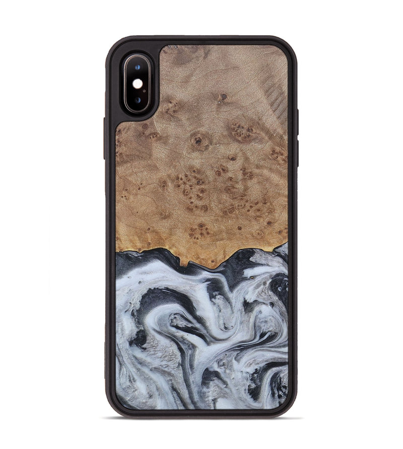 iPhone Xs Max Wood+Resin Phone Case - Stuart (Black & White, 676348)