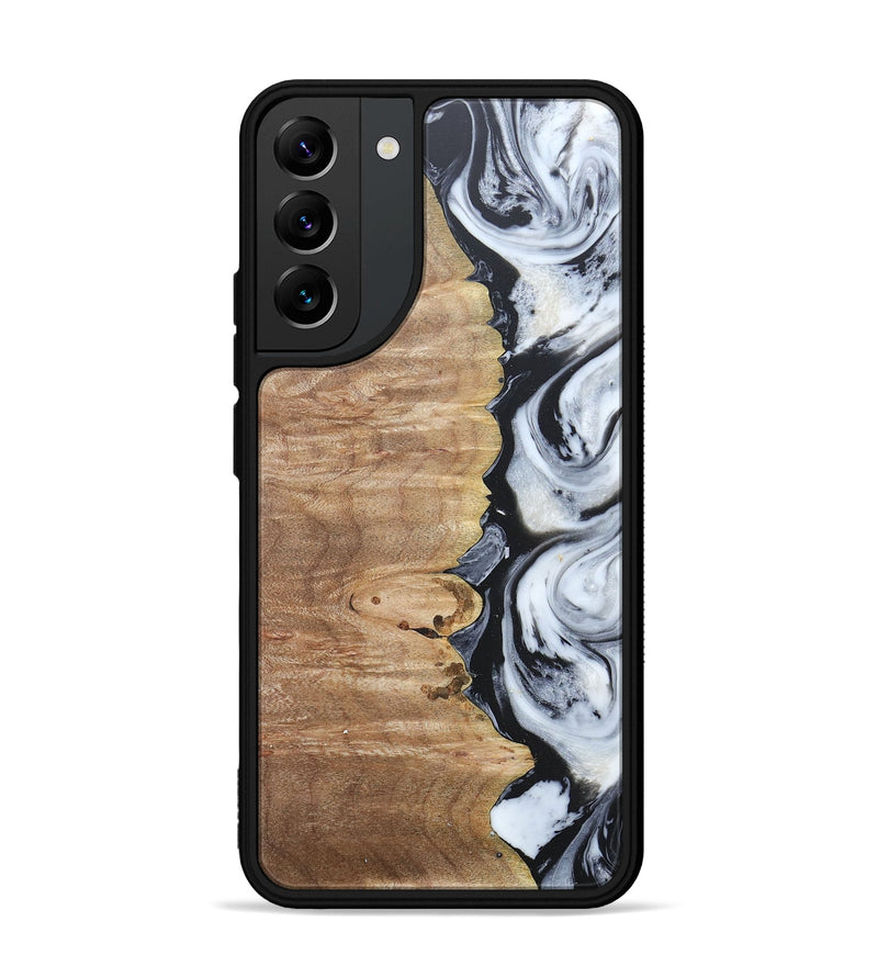 Galaxy S22 Plus Wood+Resin Phone Case - Tyrese (Black & White, 676356)