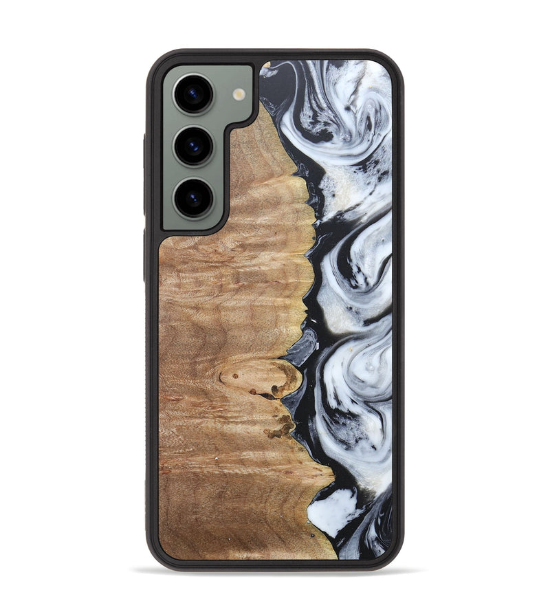 Galaxy S23 Plus Wood+Resin Phone Case - Tyrese (Black & White, 676356)
