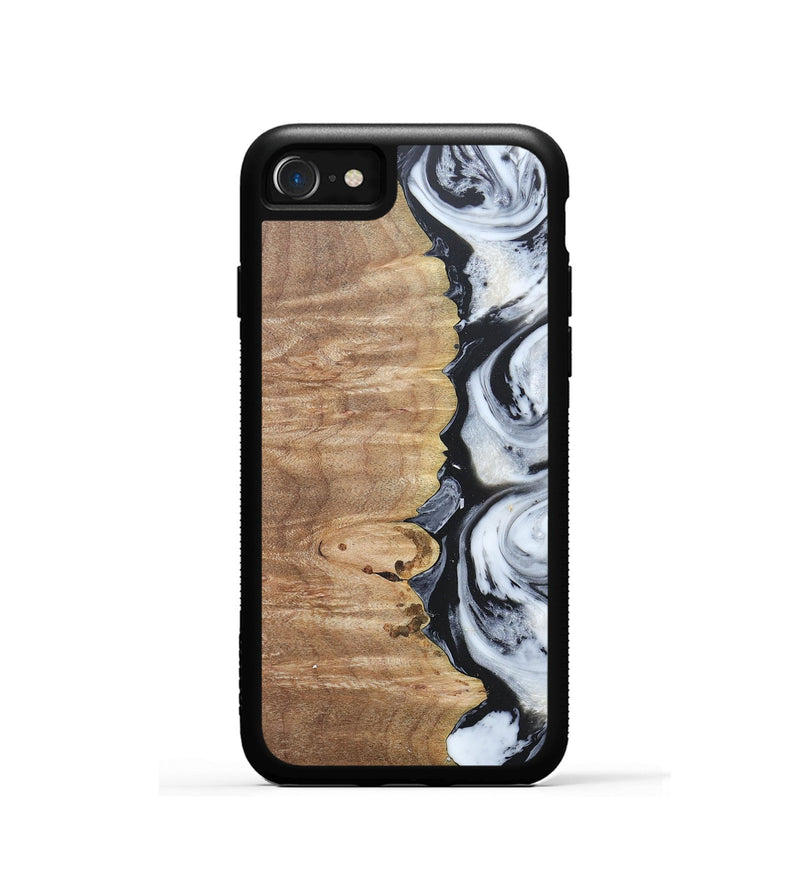 iPhone SE Wood+Resin Phone Case - Tyrese (Black & White, 676356)