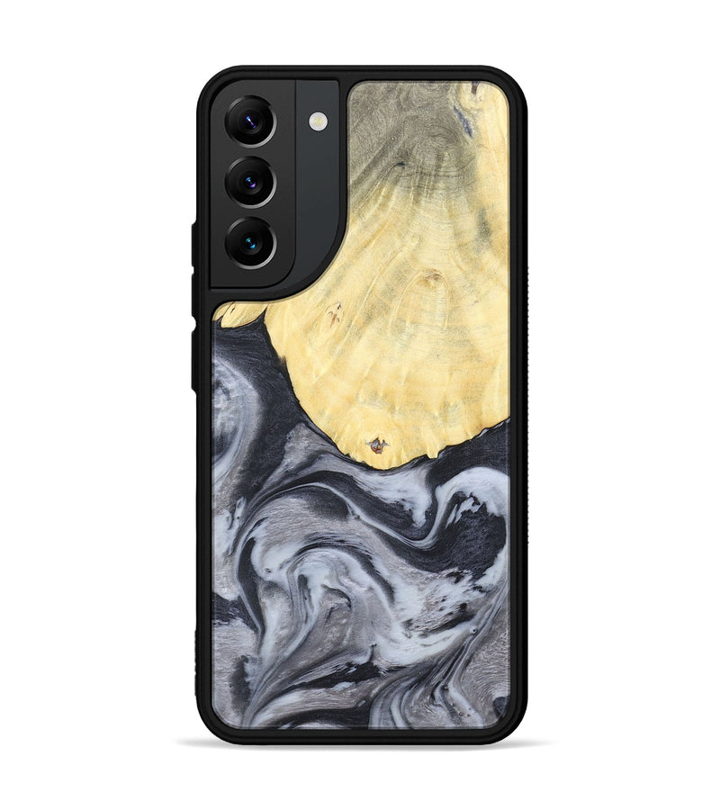 Galaxy S22 Plus Wood+Resin Phone Case - Kathi (Black & White, 676361)