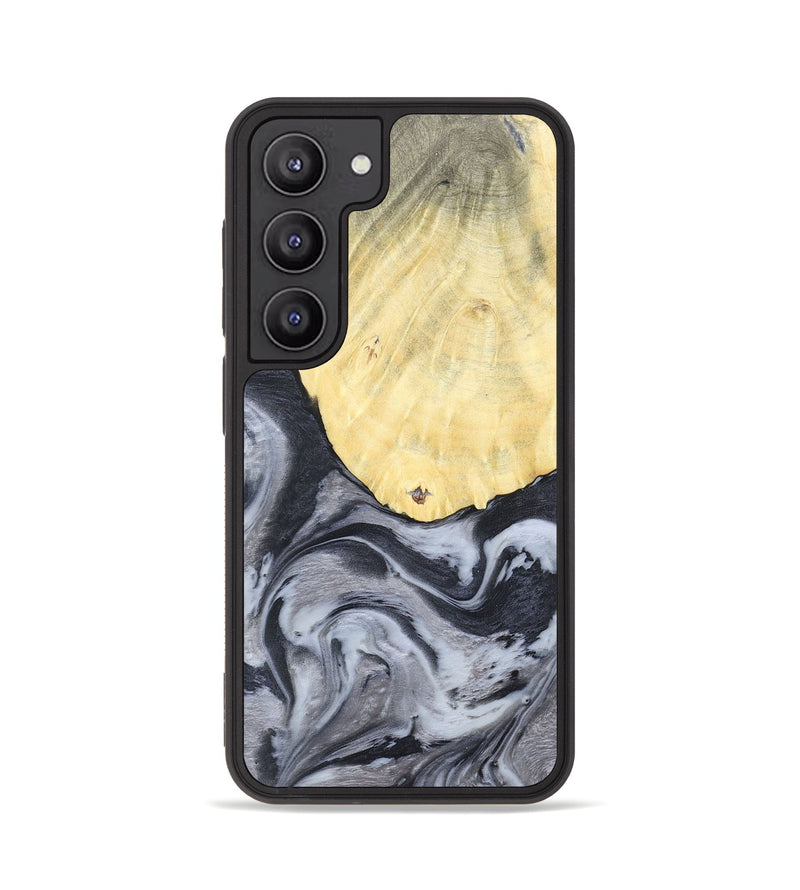 Galaxy S23 Wood+Resin Phone Case - Kathi (Black & White, 676361)