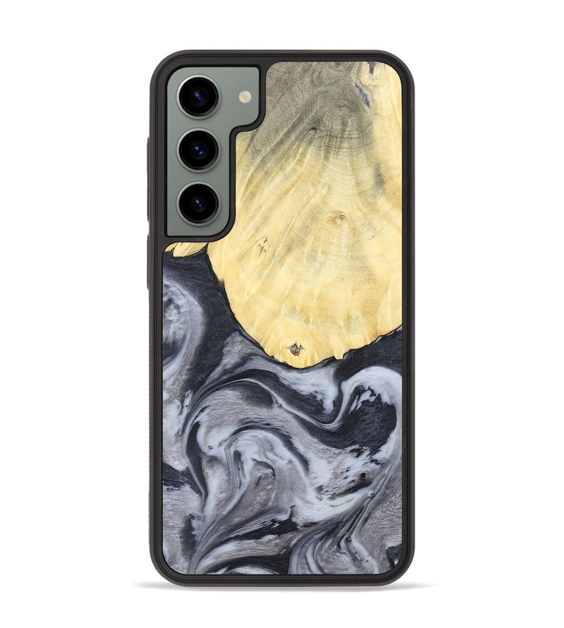 Galaxy S23 Plus Wood+Resin Phone Case - Kathi (Black & White, 676361)