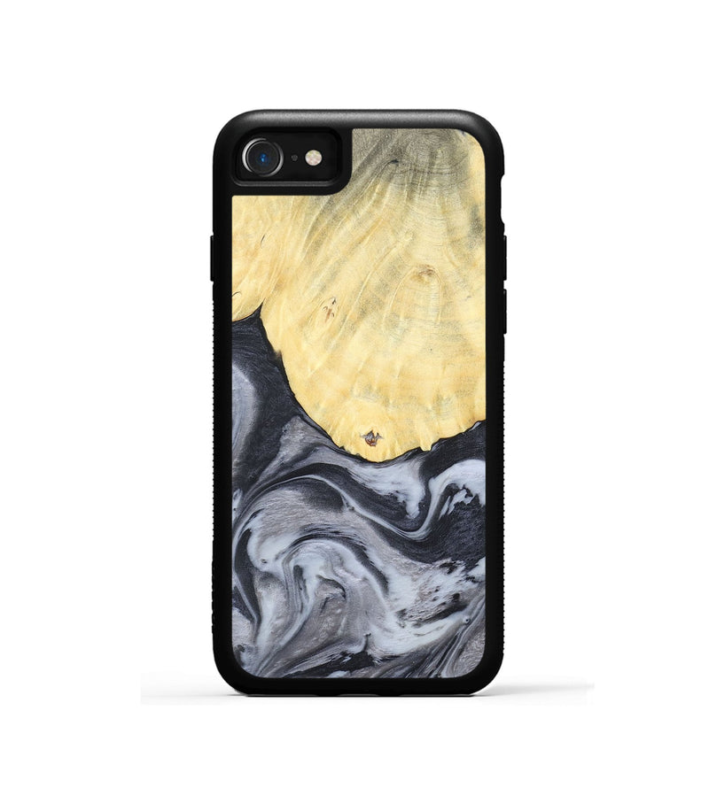 iPhone SE Wood+Resin Phone Case - Kathi (Black & White, 676361)