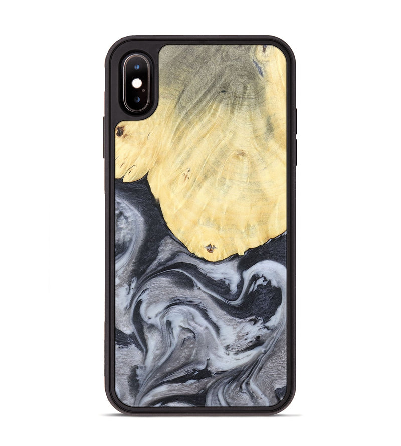 iPhone Xs Max Wood+Resin Phone Case - Kathi (Black & White, 676361)