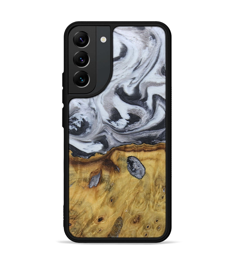 Galaxy S22 Plus Wood+Resin Phone Case - Ruben (Black & White, 676365)