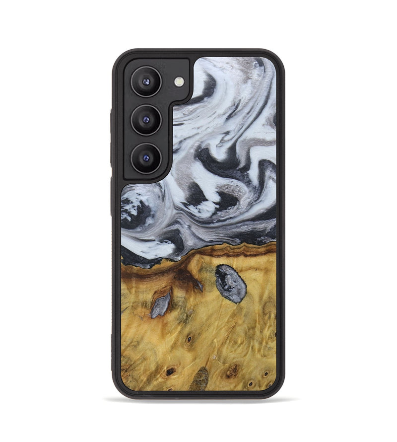 Galaxy S23 Wood+Resin Phone Case - Ruben (Black & White, 676365)