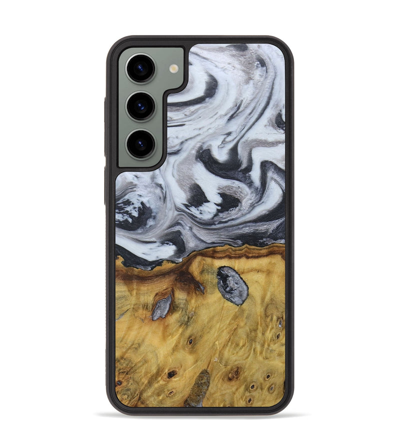 Galaxy S23 Plus Wood+Resin Phone Case - Ruben (Black & White, 676365)
