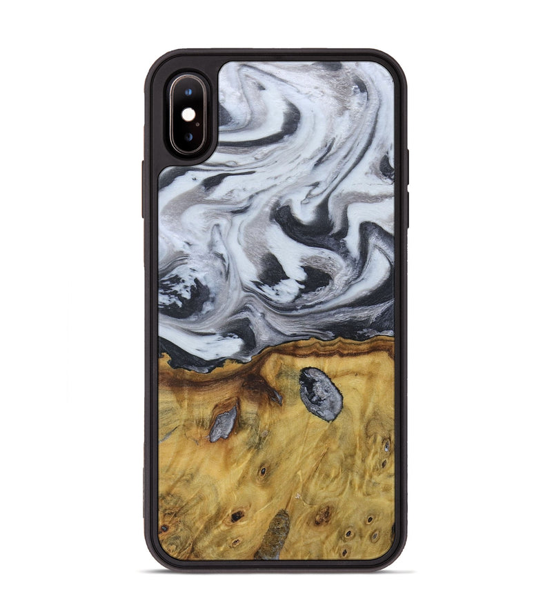 iPhone Xs Max Wood+Resin Phone Case - Ruben (Black & White, 676365)