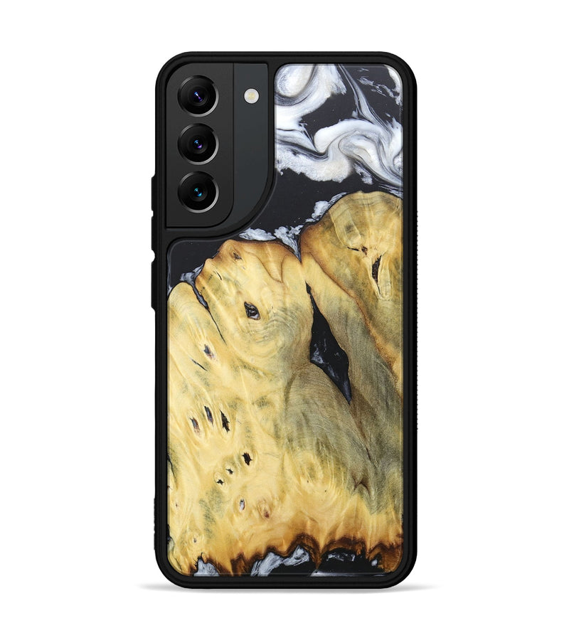 Galaxy S22 Plus Wood+Resin Phone Case - Celeste (Black & White, 676375)