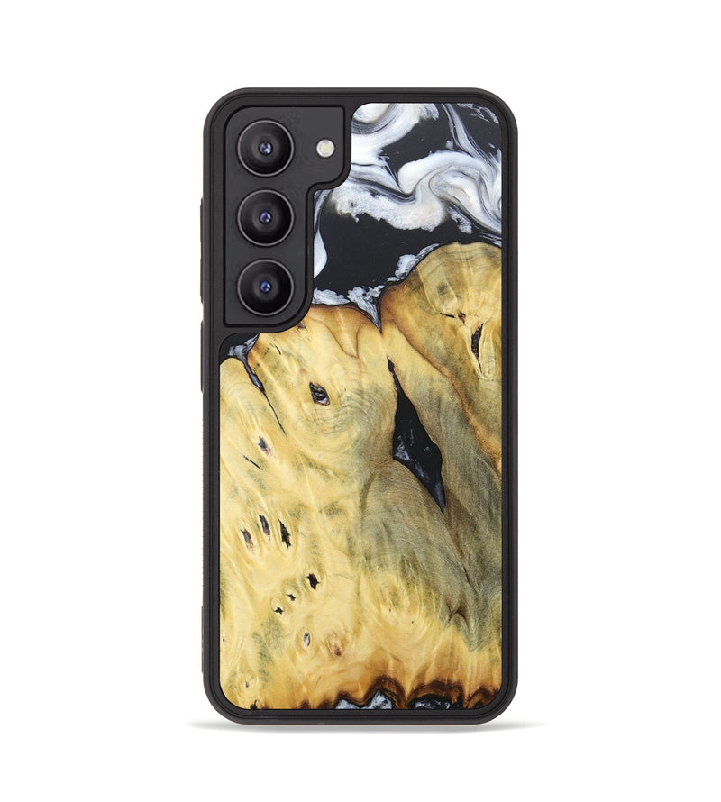 Galaxy S23 Wood+Resin Phone Case - Celeste (Black & White, 676375)