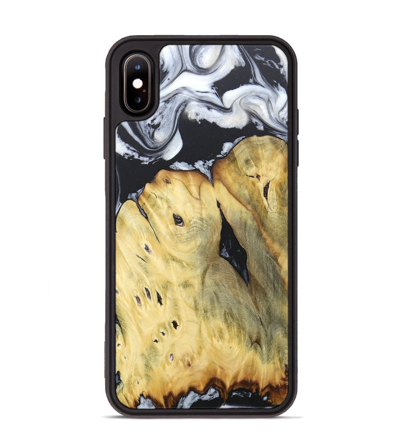 iPhone Xs Max Wood+Resin Phone Case - Celeste (Black & White, 676375)