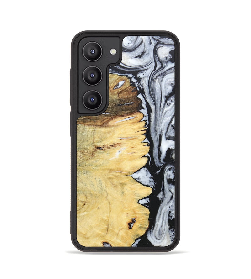 Galaxy S23 Wood+Resin Phone Case - Alaina (Black & White, 676381)
