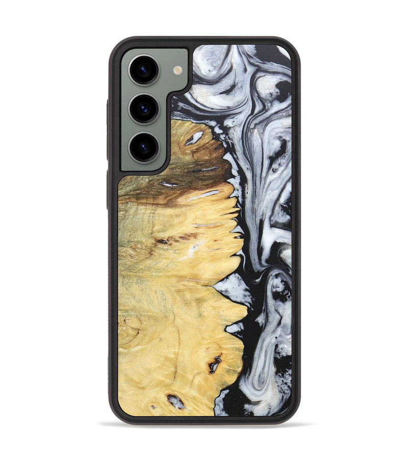 Galaxy S23 Plus Wood+Resin Phone Case - Alaina (Black & White, 676381)