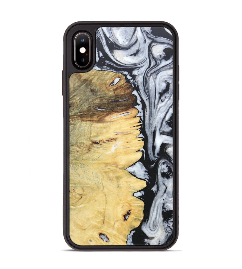 iPhone Xs Max Wood+Resin Phone Case - Alaina (Black & White, 676381)