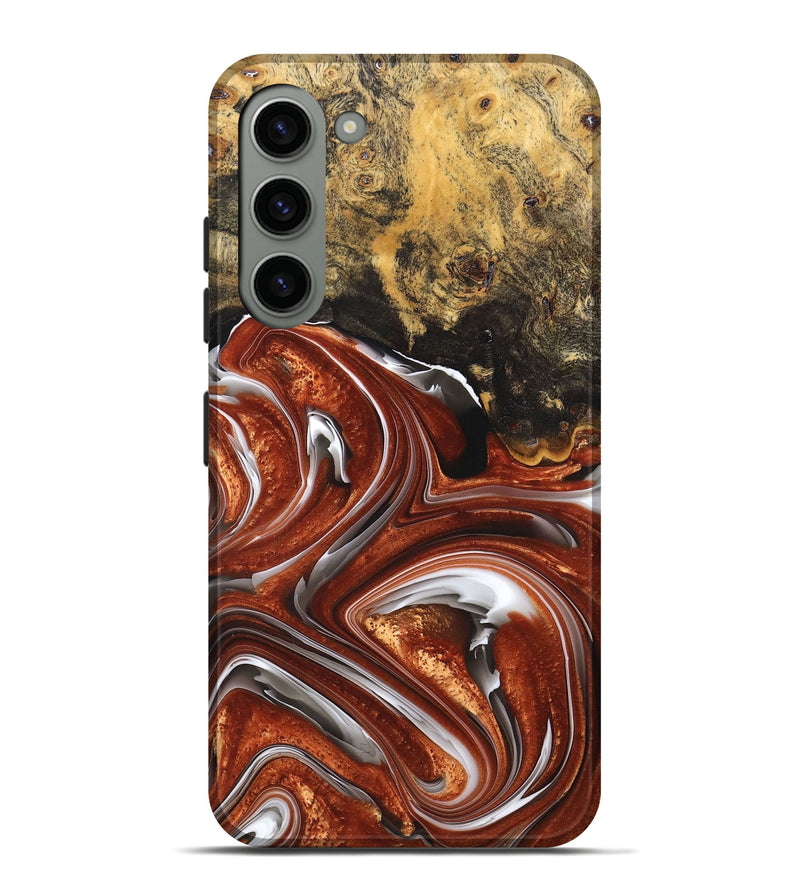 Galaxy S23 Plus Wood+Resin Live Edge Phone Case - Jayden (Black & White, 676835)