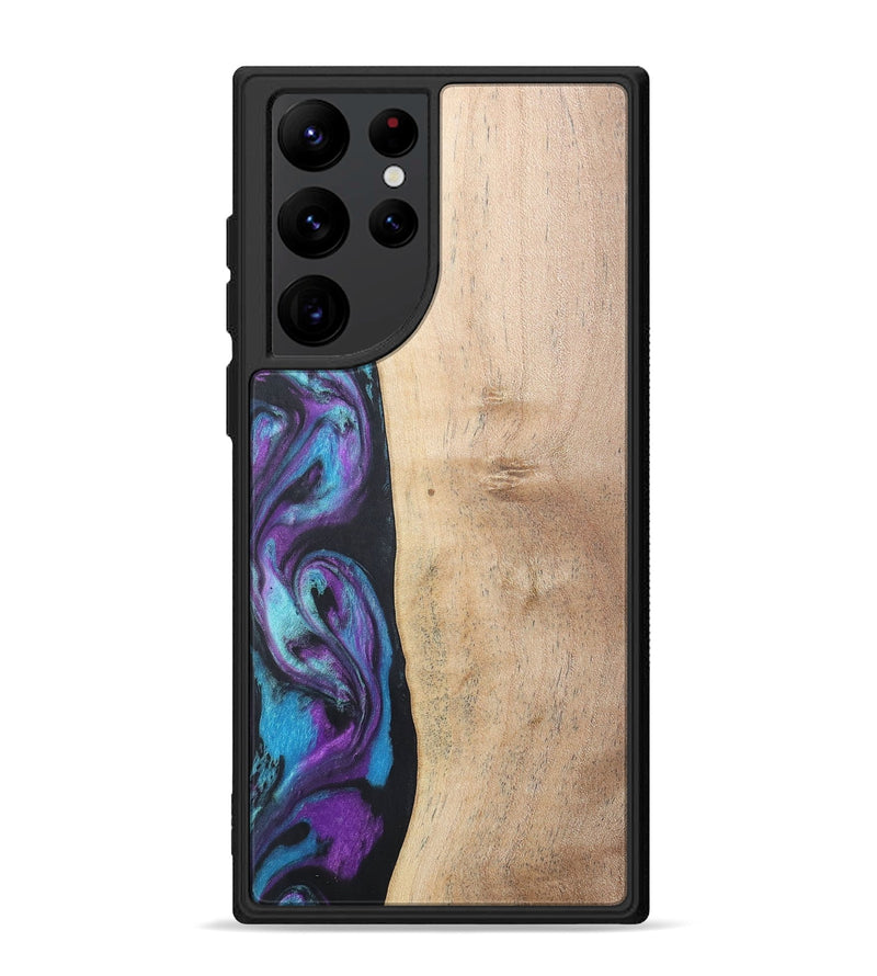 Galaxy S22 Ultra Wood+Resin Phone Case - Caiden (Purple, 677157)