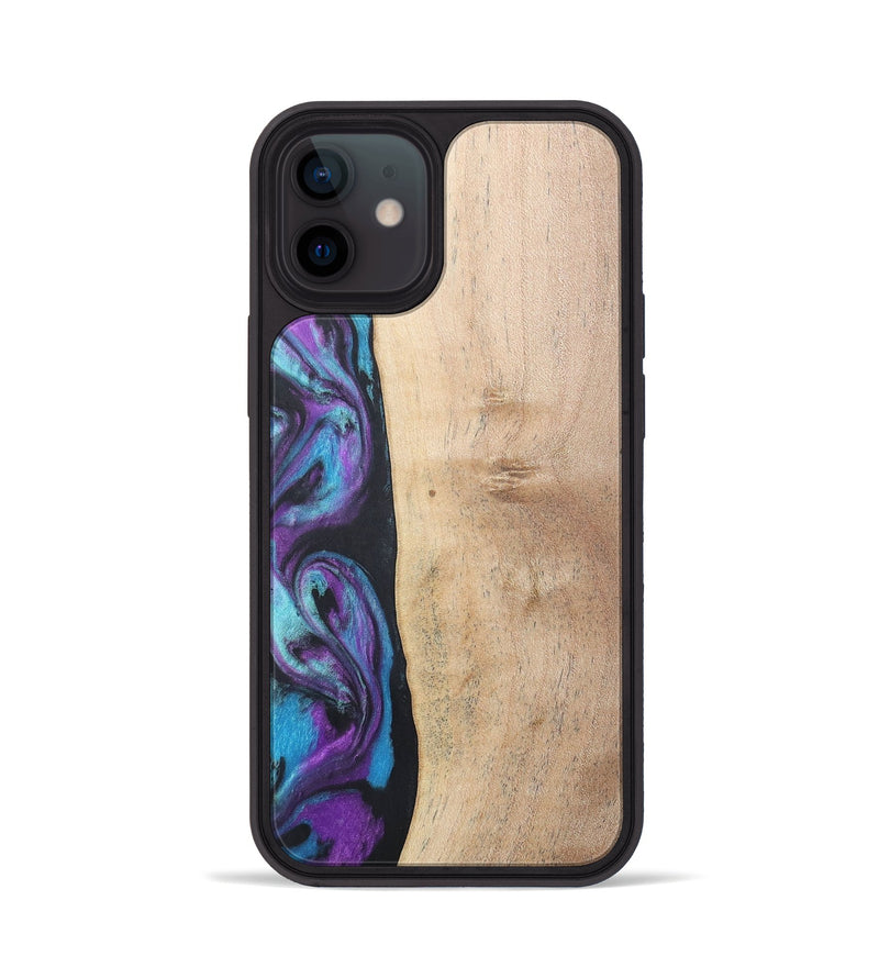 iPhone 12 Wood+Resin Phone Case - Caiden (Purple, 677157)