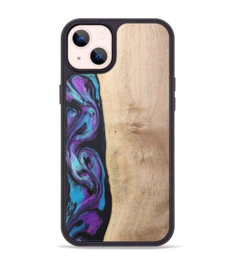 iPhone 14 Plus Wood+Resin Phone Case - Caiden (Purple, 677157)