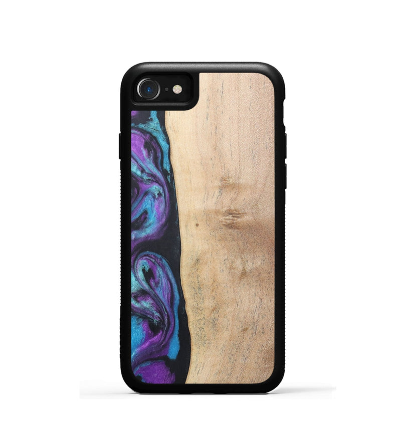 iPhone SE Wood+Resin Phone Case - Caiden (Purple, 677157)