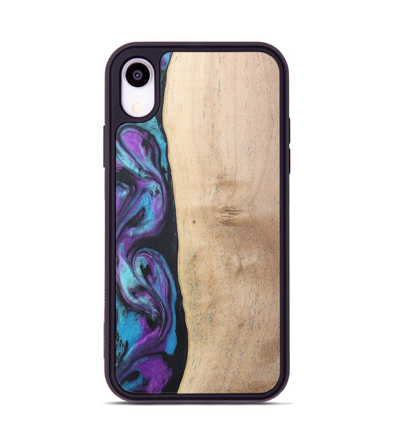 iPhone Xr Wood+Resin Phone Case - Caiden (Purple, 677157)