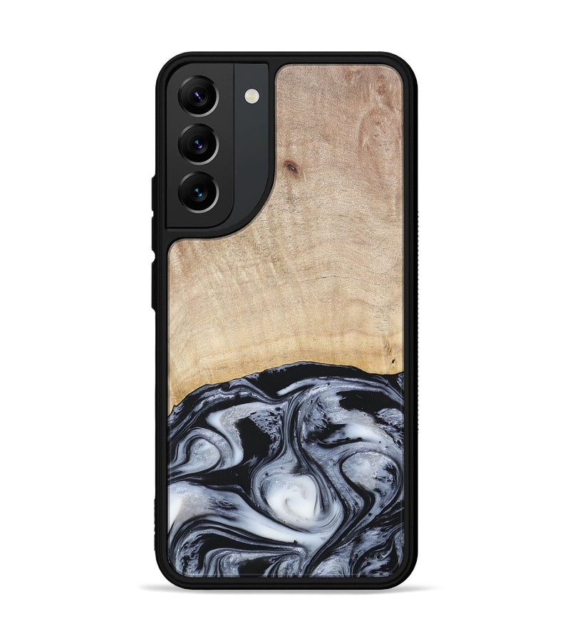 Galaxy S22 Plus Wood+Resin Phone Case - Bryanna (Black & White, 677197)