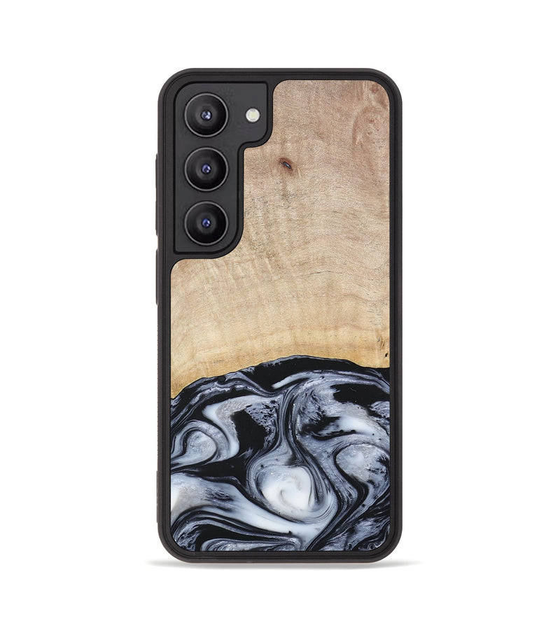 Galaxy S23 Wood+Resin Phone Case - Bryanna (Black & White, 677197)