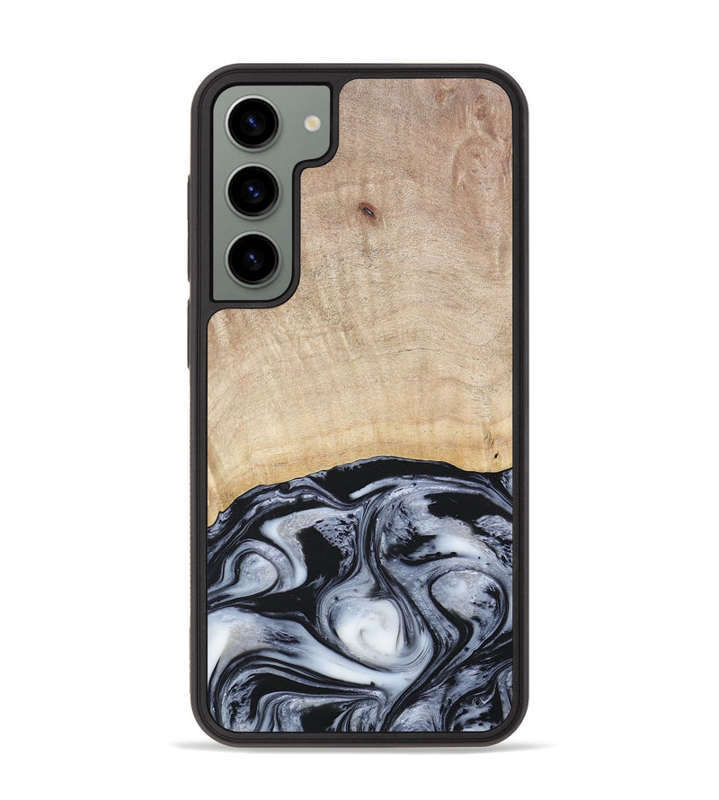 Galaxy S23 Plus Wood+Resin Phone Case - Bryanna (Black & White, 677197)