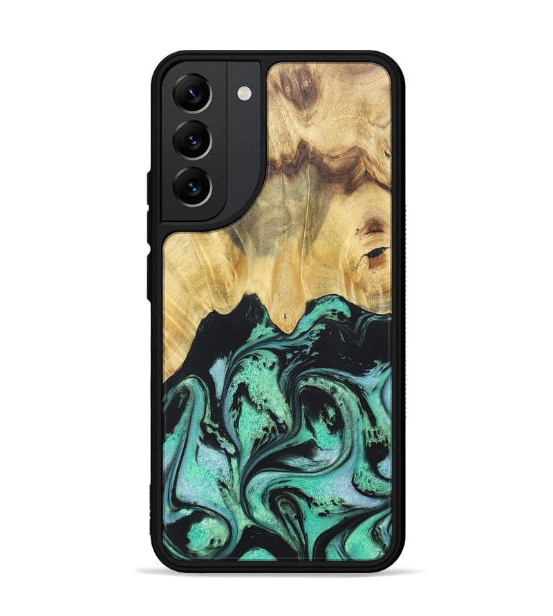 Galaxy S22 Plus Wood+Resin Phone Case - Cassandra (Green, 677642)