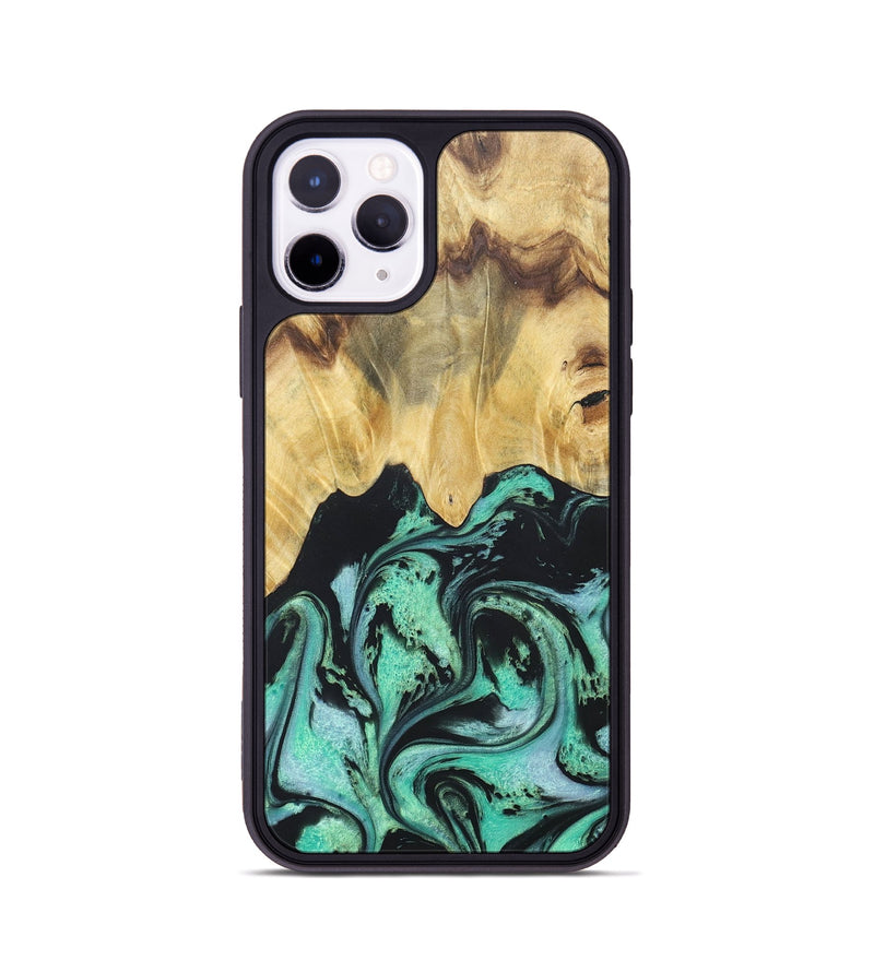 iPhone 11 Pro Wood+Resin Phone Case - Cassandra (Green, 677642)