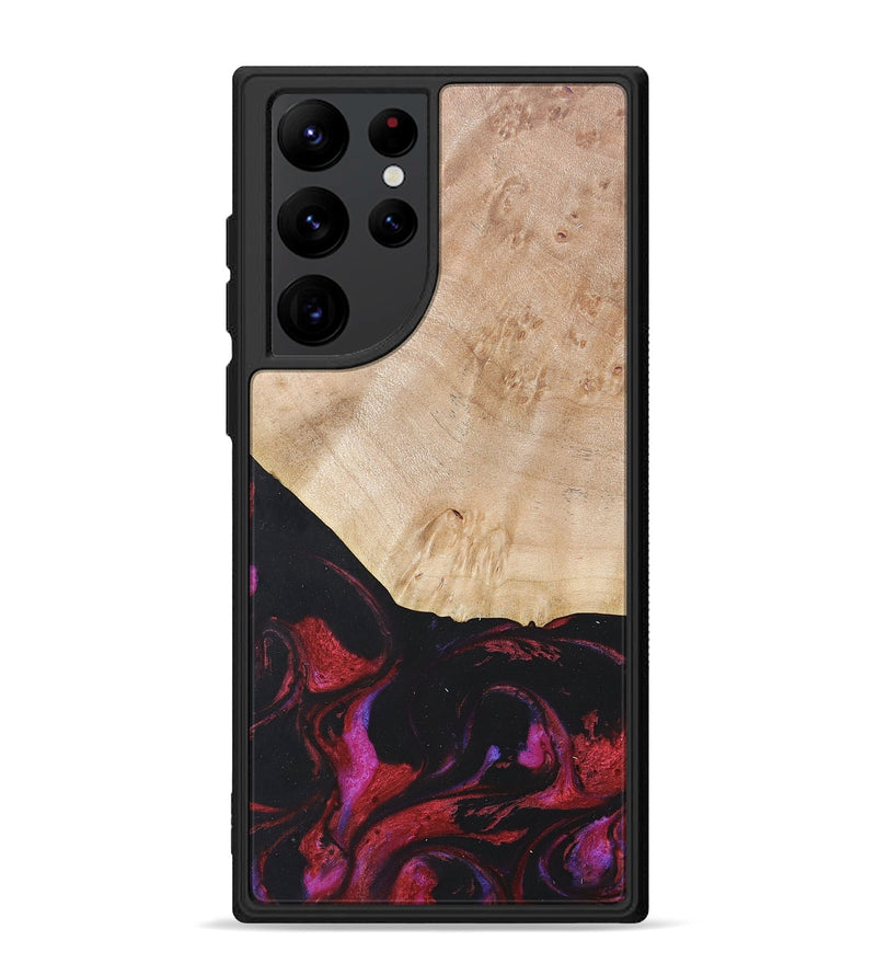 Galaxy S22 Ultra Wood+Resin Phone Case - Robert (Red, 677727)