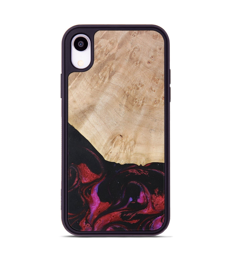 iPhone Xr Wood+Resin Phone Case - Robert (Red, 677727)