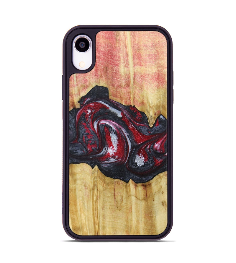 iPhone Xr Wood+Resin Phone Case - Eileen (Red, 677746)