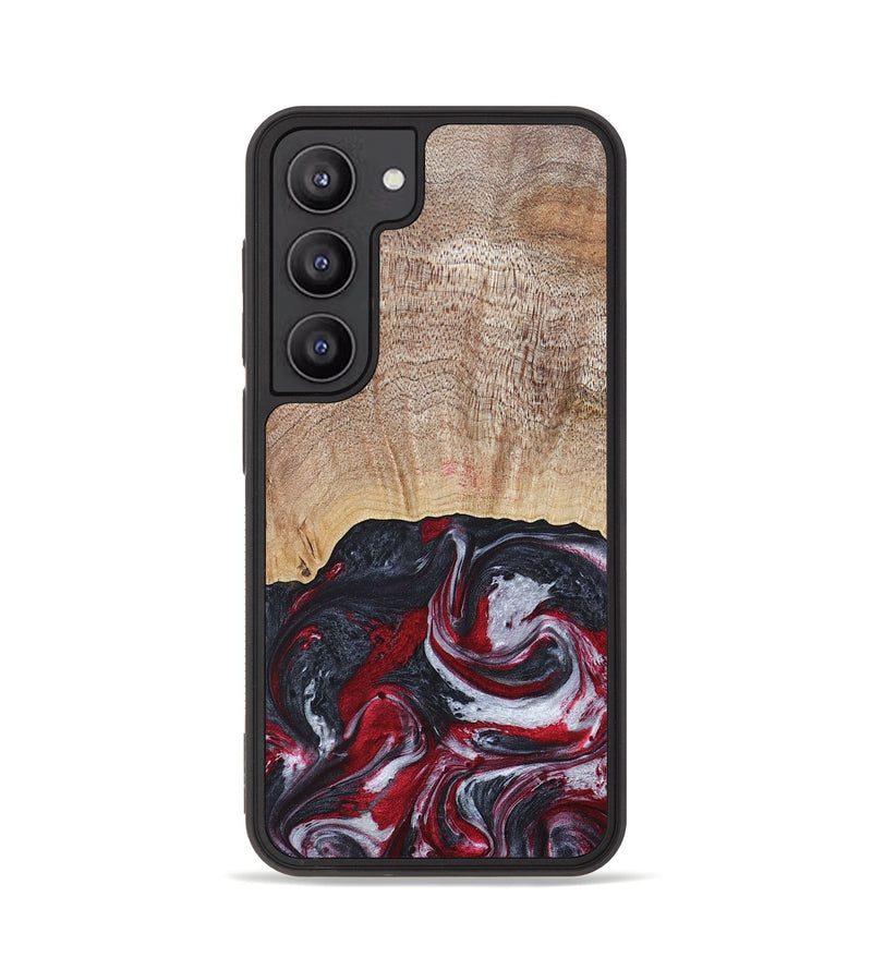 Galaxy S23 Wood+Resin Phone Case - Lauren (Red, 677755)