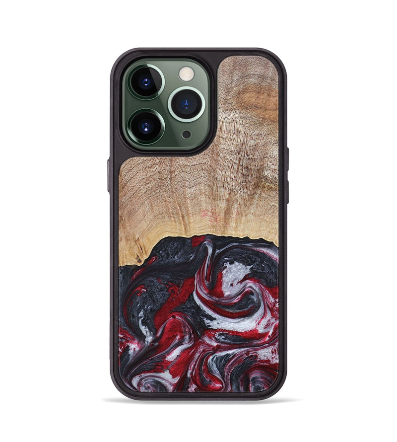 iPhone 13 Pro Wood+Resin Phone Case - Lauren (Red, 677755)