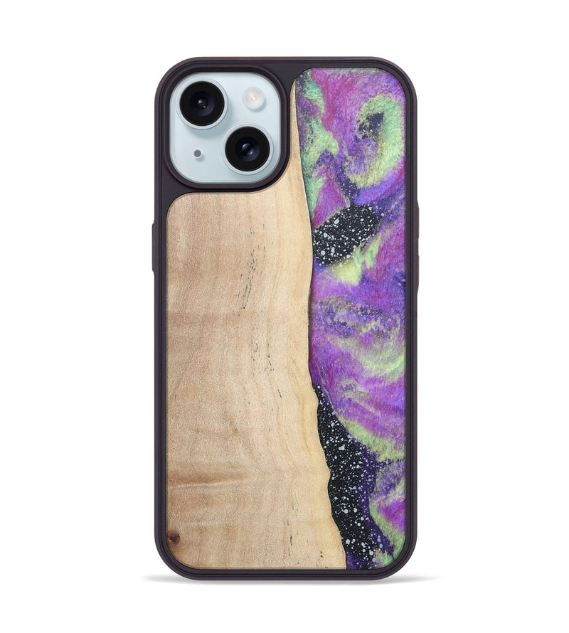 iPhone 15 Wood+Resin Phone Case - Kenzie (Cosmos, 677804)
