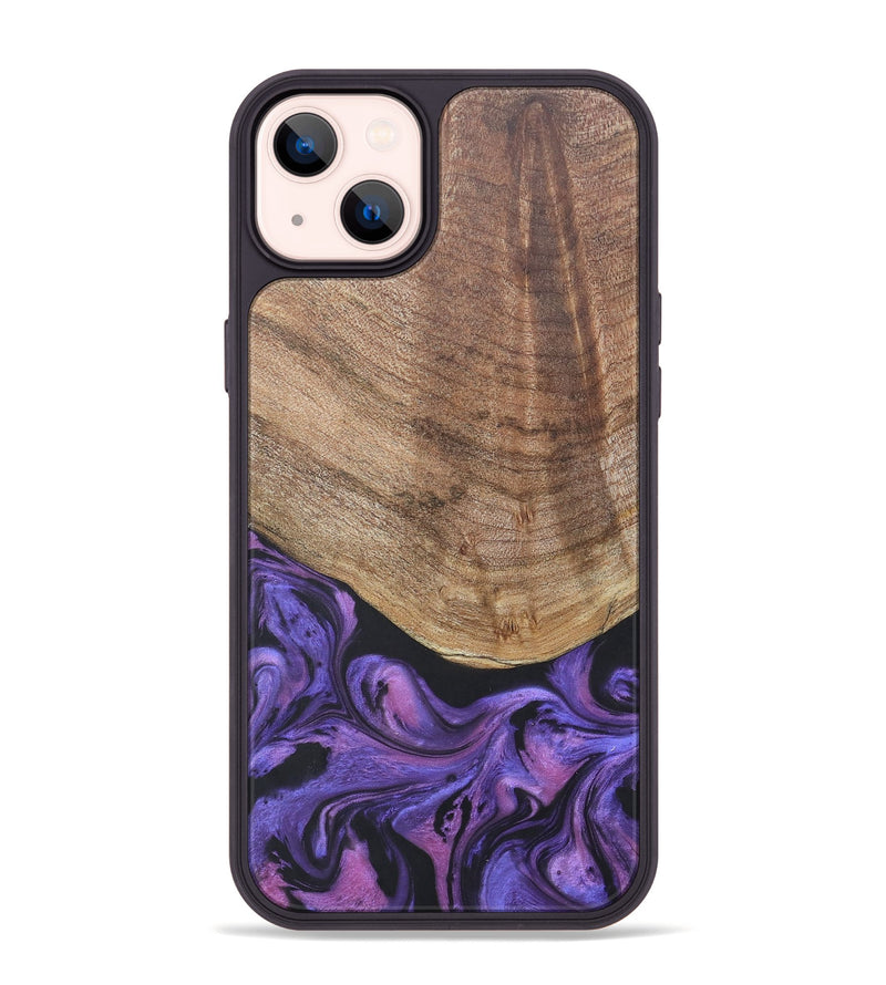 iPhone 14 Plus Wood+Resin Phone Case - Savannah (Purple, 677952)