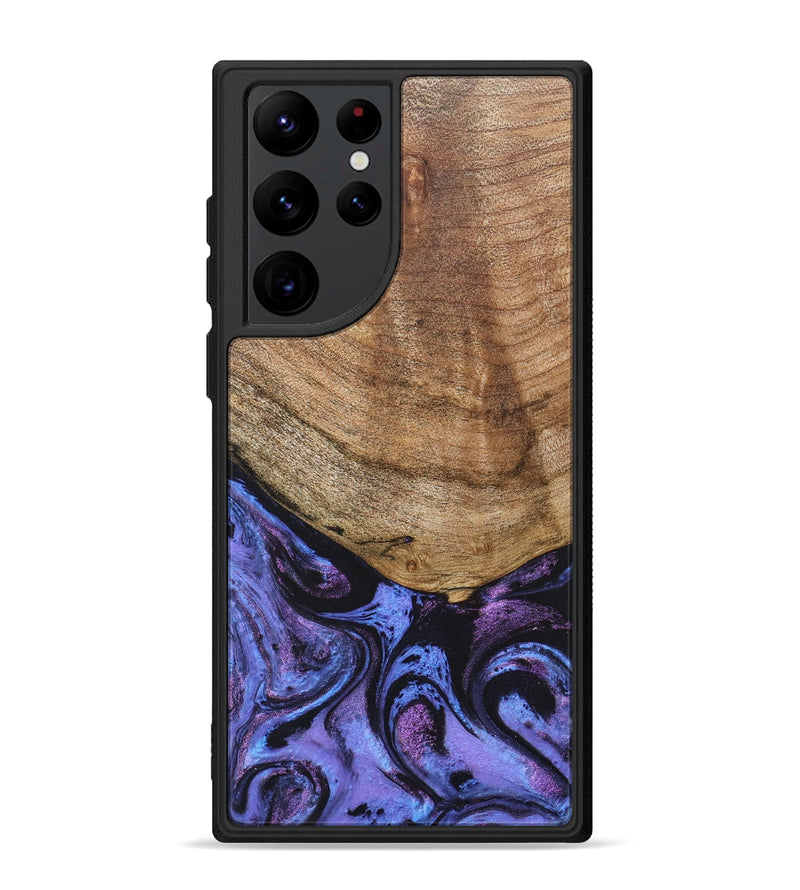 Galaxy S22 Ultra Wood+Resin Phone Case - Collins (Purple, 678411)