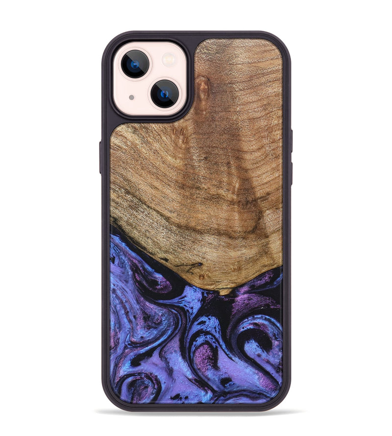iPhone 14 Plus Wood+Resin Phone Case - Collins (Purple, 678411)