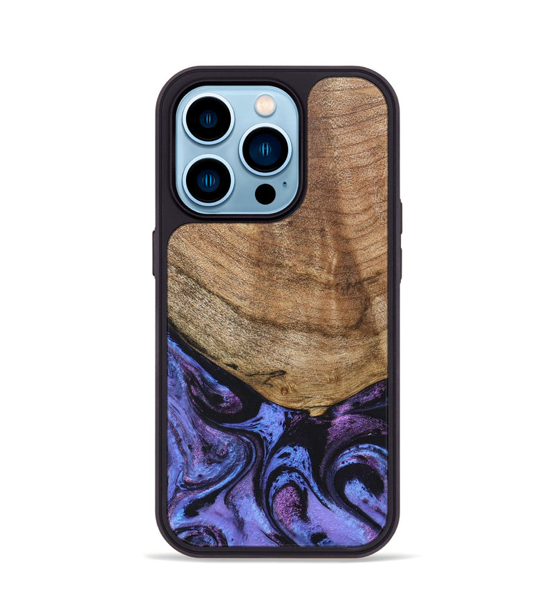 iPhone 14 Pro Wood+Resin Phone Case - Collins (Purple, 678411)