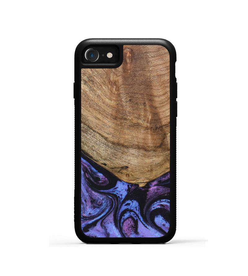 iPhone SE Wood+Resin Phone Case - Collins (Purple, 678411)