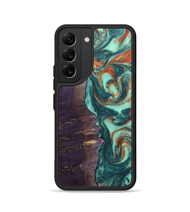 Galaxy S22 Wood+Resin Phone Case - Isla (Green, 678493)